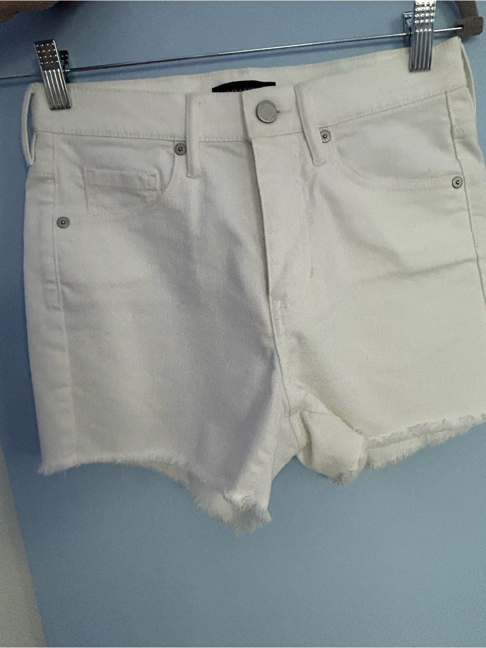 Banana Republic White Denim Frayed Hem Shorts